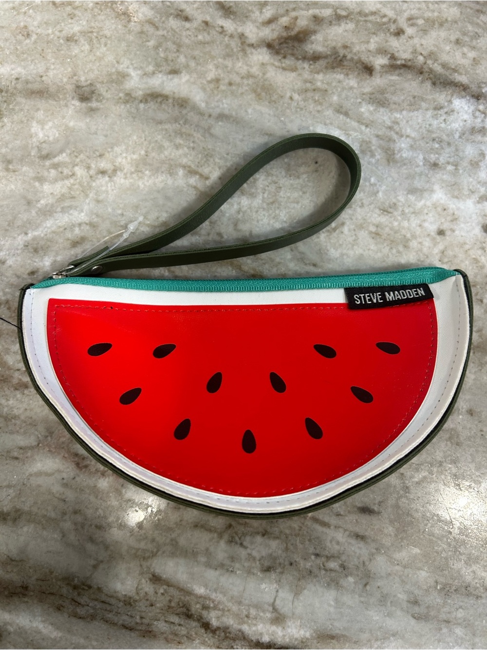 Steve Madden Watermelon Wristlet Pouch Zip Clutch